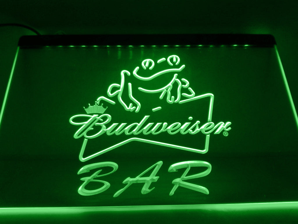 FREE Budweiser Frog Bar LED Sign - Green - TheLedHeroes