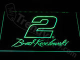 Brad Keselowski 2 LED Neon Sign USB - Green - TheLedHeroes