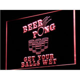 Beer Pong Get Your Balls Wet LED Neon Sign Electrical - Red - TheLedHeroes