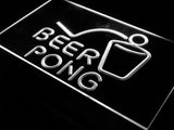 Beer Pong Bar Pub Club Game LED Neon Sign USB - White - TheLedHeroes