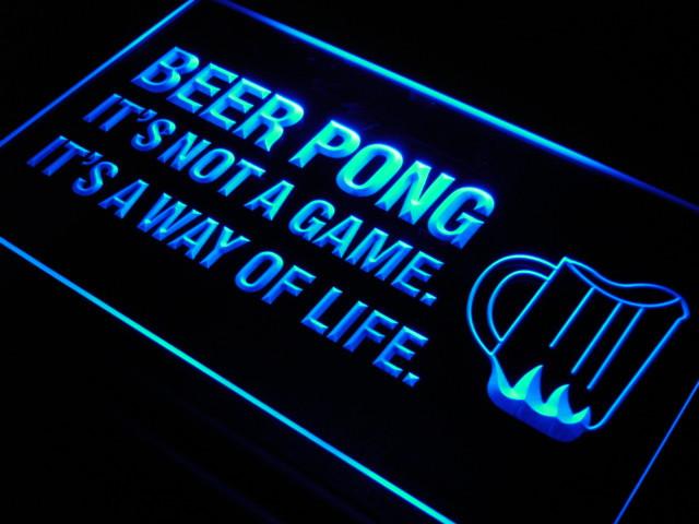 Beer Pong A Way of Life LED Neon Sign Electrical - Blue - TheLedHeroes
