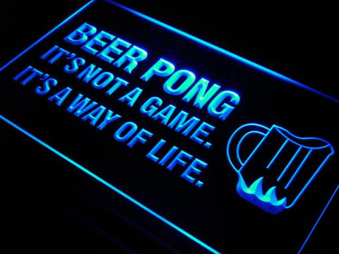 Beer Pong A Way of Life LED Neon Sign USB - Blue - TheLedHeroes