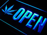 FREE Open Marijuana LED Sign - Blue - TheLedHeroes