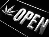 Open Marijuana LED Sign - White - TheLedHeroes