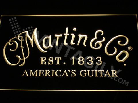 FREE Martin & Co. Guitars LED Sign - Yellow - TheLedHeroes