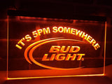 Bud Light It's 5pm Somewhere LED Neon Sign USB - Orange - TheLedHeroes