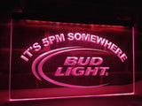 Bud Light It's 5pm Somewhere LED Neon Sign Electrical - Purple - TheLedHeroes