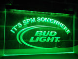 Bud Light It's 5pm Somewhere LED Neon Sign Electrical - Green - TheLedHeroes