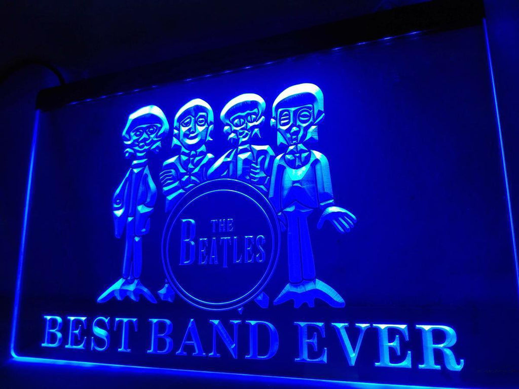 The Beatles Best Band Ever (3) LED Neon Sign Electrical - Blue - TheLedHeroes