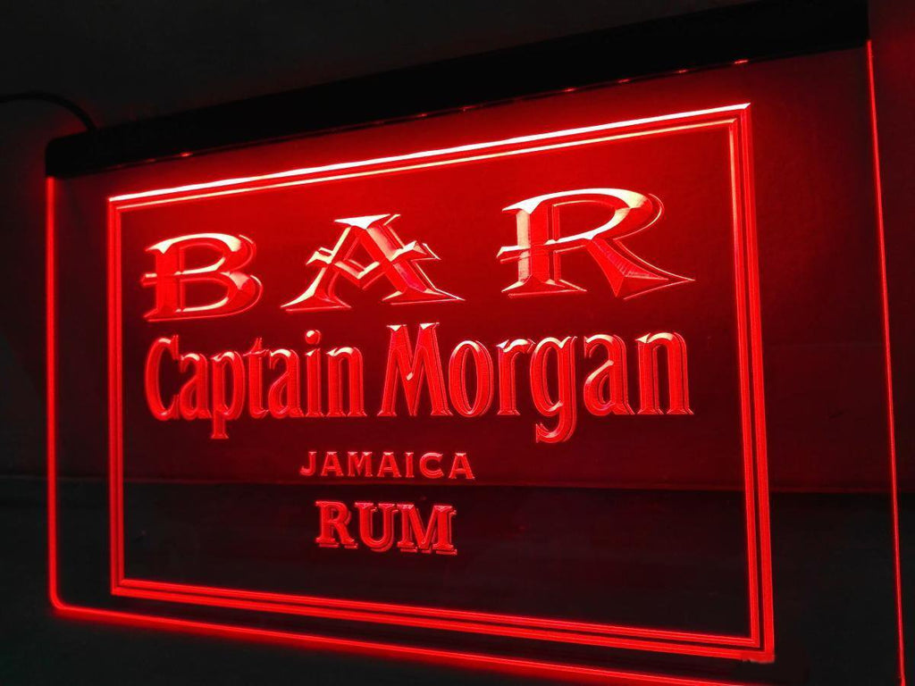 Captain Morgan Jamaica Rum Bar LED Neon Sign USB - Red - TheLedHeroes