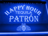 Tequila Patron Happy Hour LED Neon Sign USB - Blue - TheLedHeroes