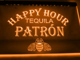 Tequila Patron Happy Hour LED Neon Sign Electrical - Orange - TheLedHeroes