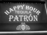 Tequila Patron Happy Hour LED Neon Sign Electrical - White - TheLedHeroes