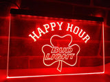 Bud Light Shamrock Happy Hour LED Neon Sign USB - Red - TheLedHeroes