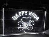 Bud Light Shamrock Happy Hour LED Neon Sign Electrical - White - TheLedHeroes