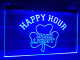FREE Bud Light Shamrock Happy Hour LED Sign - Blue - TheLedHeroes