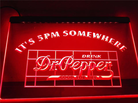 FREE Dr Pepper It's 5pm Somewhere LED Sign -  - TheLedHeroes