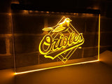 Baltimore Orioles (3) LED Neon Sign USB - Yellow - TheLedHeroes