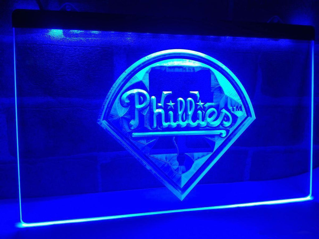 Philadelphia Phillies LED Neon Sign USB - Blue - TheLedHeroes