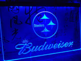 Pittsburgh Steelers Budweiser LED Neon Sign USB - Blue - TheLedHeroes