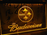 Pittsburgh Steelers Budweiser LED Neon Sign Electrical - Yellow - TheLedHeroes