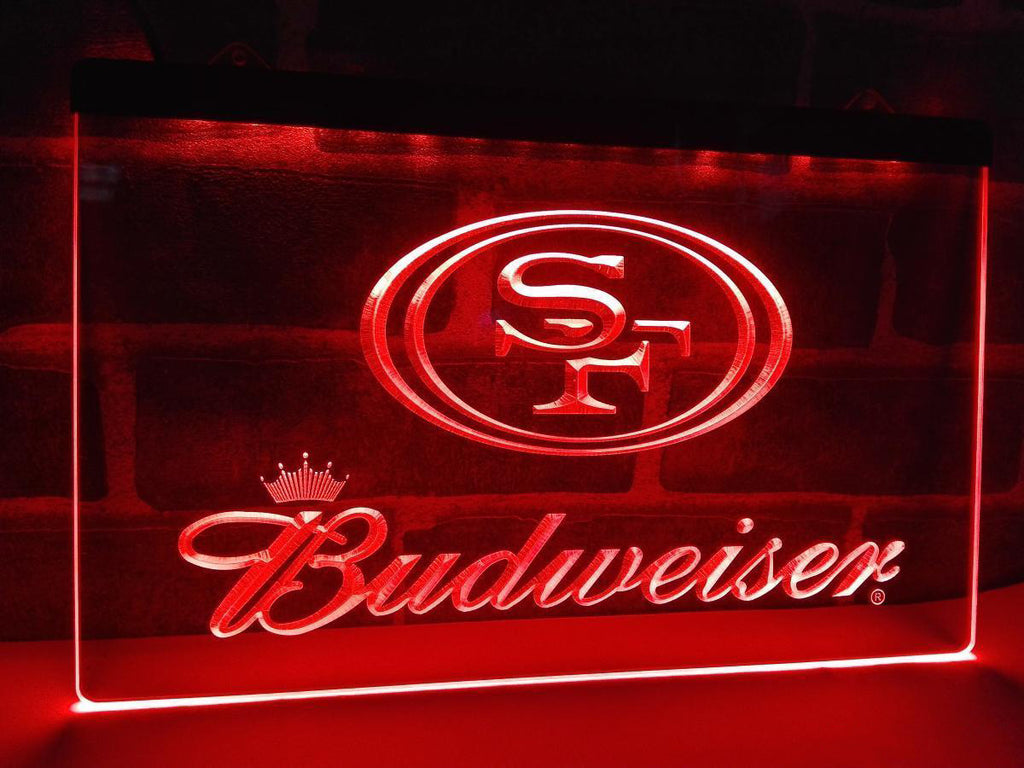 FREE San Francisco 49ers Budweiser LED Sign - Red - TheLedHeroes