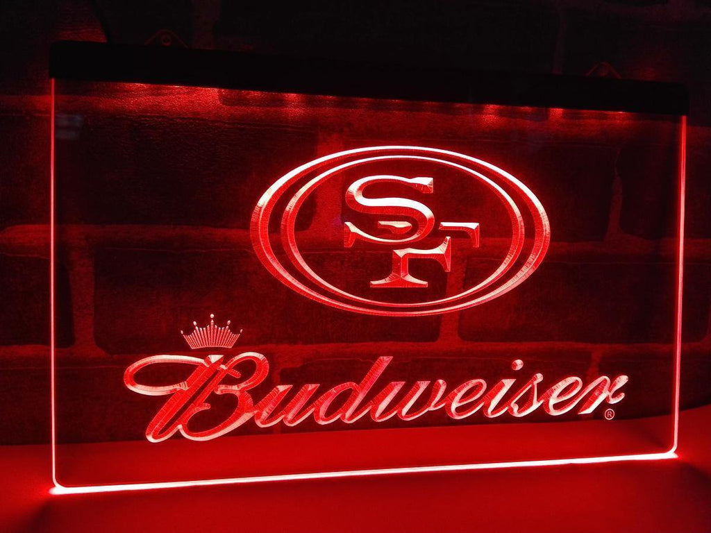 San Francisco 49ers Budweiser LED Neon Sign Electrical - Red - TheLedHeroes