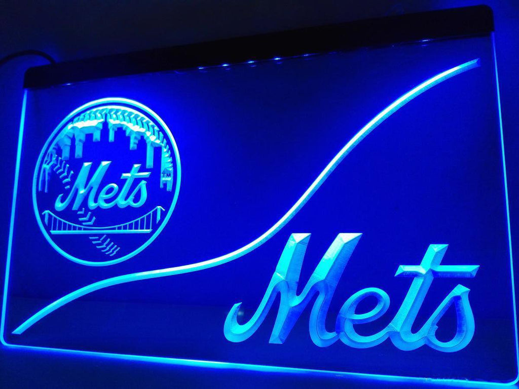 New York Mets (4) LED Neon Sign USB - Blue - TheLedHeroes