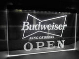 Budweiser King of Beer Open LED Neon Sign USB - White - TheLedHeroes