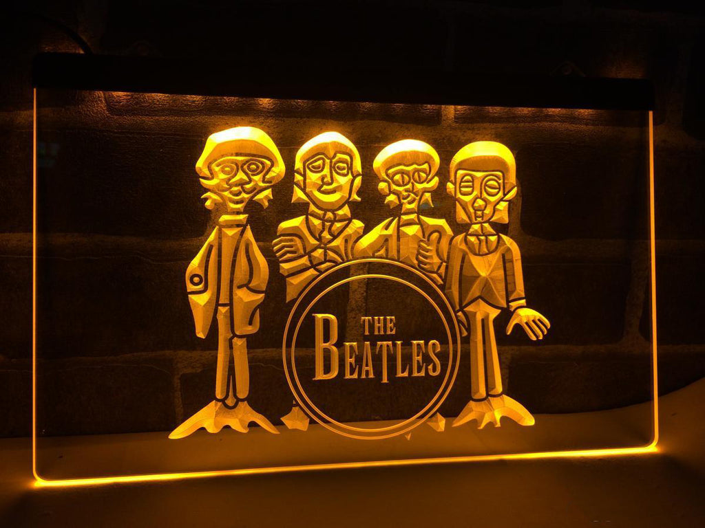 FREE The Beatles (3) LED Sign - Yellow - TheLedHeroes