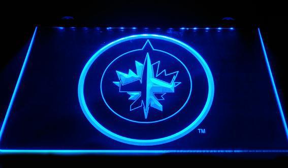 Winnipeg Jets (3) LED Neon Sign USB - Blue - TheLedHeroes