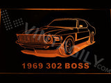 Ford 302 Boss 1969 LED Sign - Orange - TheLedHeroes