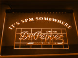 FREE Dr Pepper It's 5pm Somewhere LED Sign - Orange - TheLedHeroes