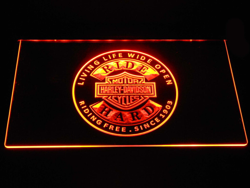 FREE Harley Davidson Badge LED Sign - Orange - TheLedHeroes