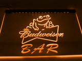 Budweiser Frog Bar LED Neon Sign USB - Orange - TheLedHeroes