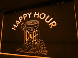 Duff Happy Hour (2) LED Neon Sign Electrical - Orange - TheLedHeroes