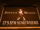 Johnnie Walker It's 5pm Somewhere LED Neon Sign USB - Orange - TheLedHeroes