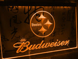 Pittsburgh Steelers Budweiser LED Neon Sign Electrical - Orange - TheLedHeroes