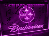 Pittsburgh Steelers Budweiser LED Neon Sign USB - Purple - TheLedHeroes
