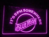 Blue Moon It's 5pm Somewhere LED Neon Sign USB - Purple - TheLedHeroes