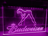 Budweiser Girl LED Neon Sign USB - Purple - TheLedHeroes
