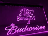 Tampa Bay Buccaneers Budweiser LED Neon Sign Electrical - Purple - TheLedHeroes