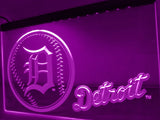 Detroit Tigers Baseball LED Neon Sign USB - Purple - TheLedHeroes