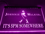 Johnnie Walker It's 5pm Somewhere LED Neon Sign USB - Purple - TheLedHeroes