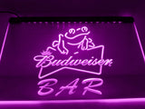 Budweiser Frog Bar LED Neon Sign Electrical - Purple - TheLedHeroes