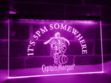 Captain Morgan It's 5 pm Somewhere LED Neon Sign Electrical - Purple - TheLedHeroes