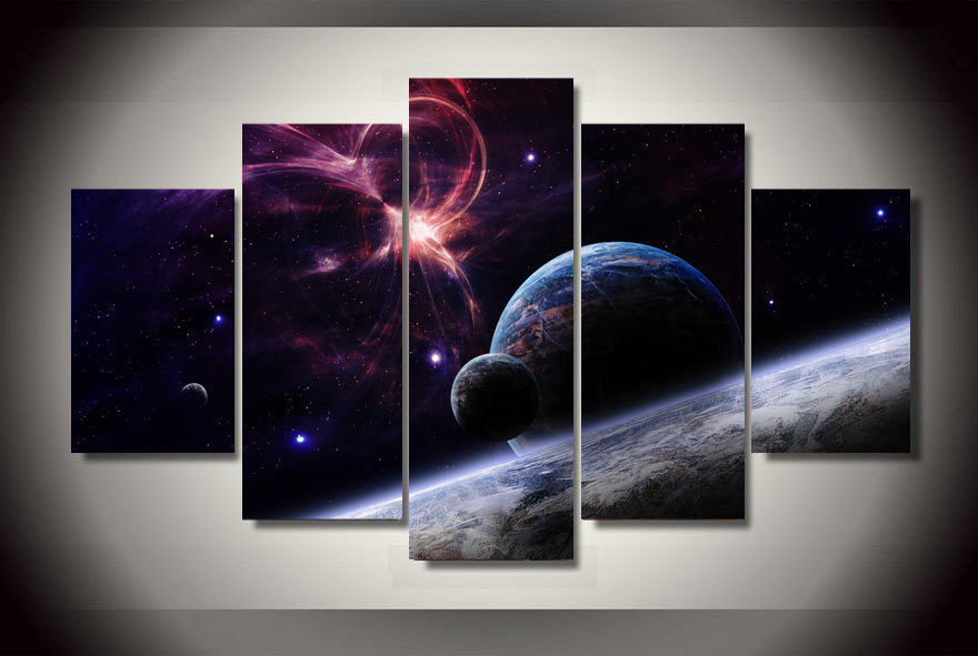 Stars galaxies landscape 5 Pcs Wall Canvas -  - TheLedHeroes