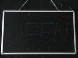 Blue OPEN Classic LED Business Sign 16