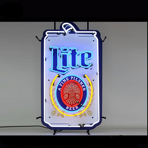 Miller Lite Can Its Miller Time Neon Bulbs Sign 13x8 -  - TheLedHeroes