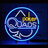 Quads Poker Neon Bulbs Sign 17x17 -  - TheLedHeroes